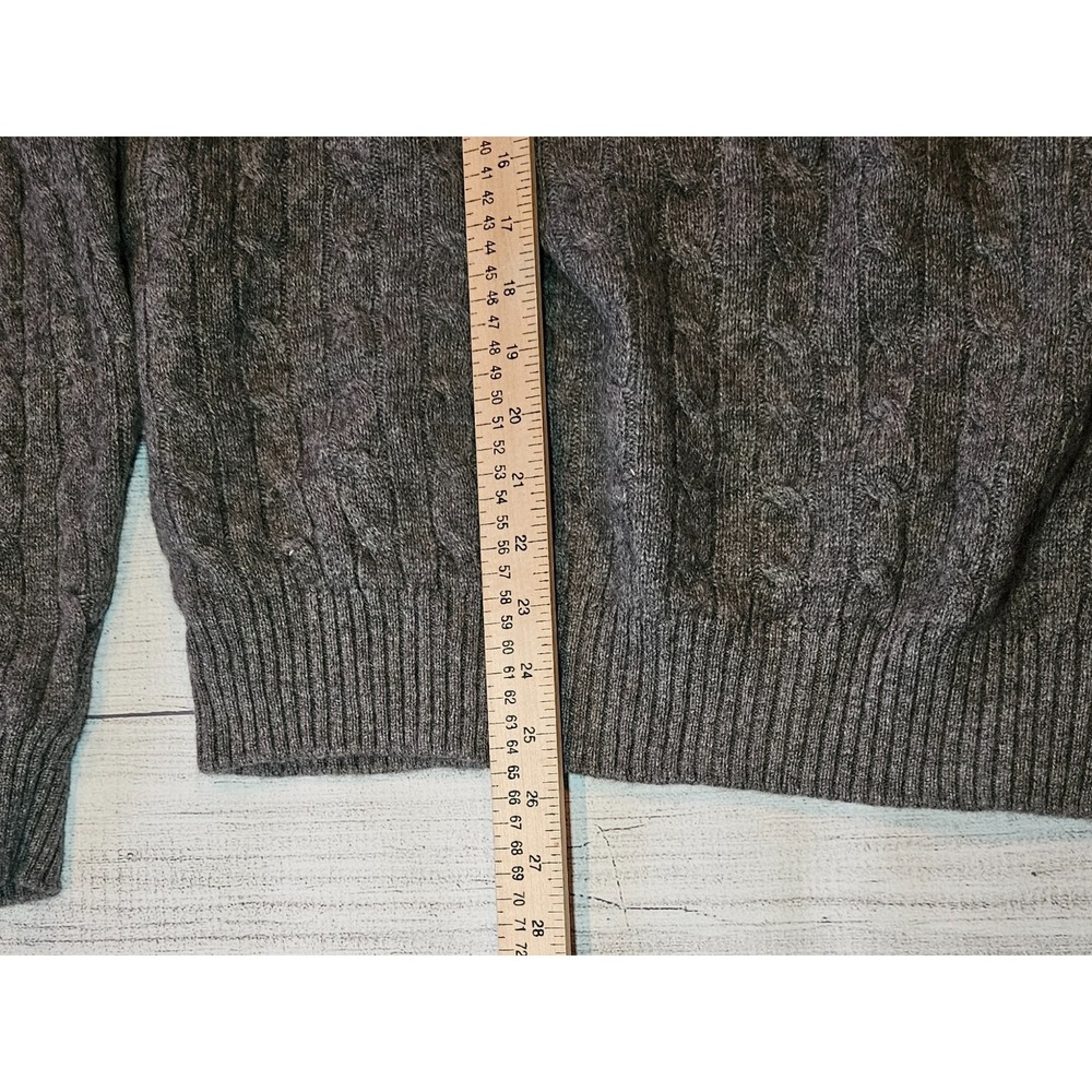 Elliot‎ Mulryan Sweater Mens Large Gray 100% Cashmere Cable Knit Crewneck - Picture 5 of 7